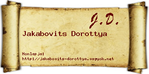 Jakabovits Dorottya névjegykártya